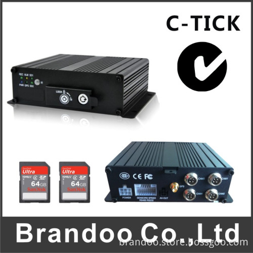 C-Tick 4 Channel Bus DVR with GPS, Dual SD Card, GPS, Aviation Connection